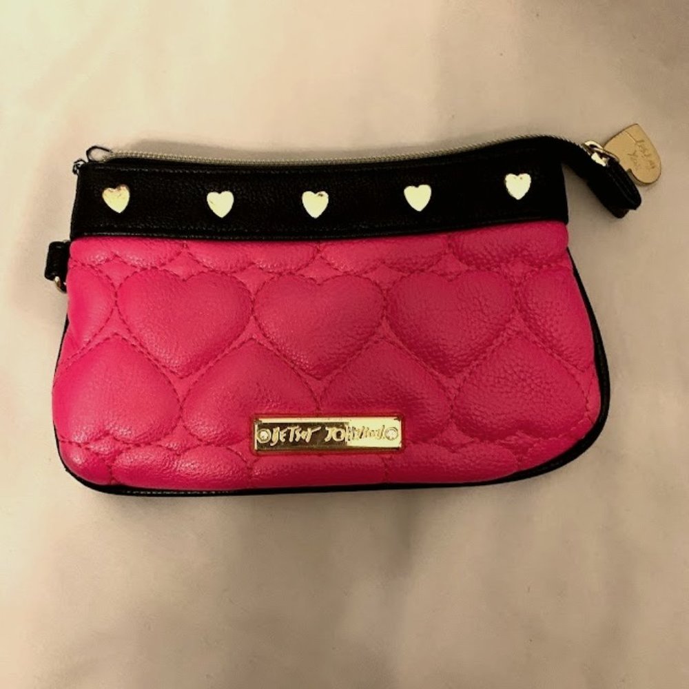 Betsey Johnson Pink Quilted Heart Wallet